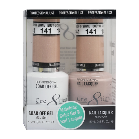 Cre8tion Matching Color Gel & Nail Lacquer - 141 Body Of Stone