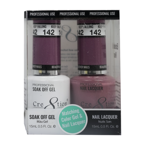 Cre8tion Matching Color Gel & Nail Lacquer - 142 Keep Falling