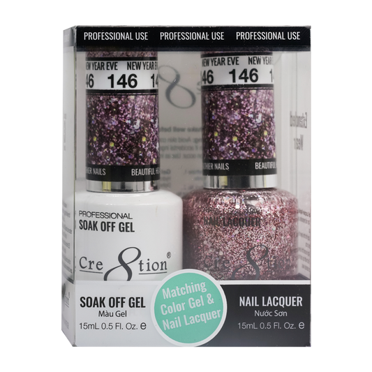 Cre8tion Matching Color Gel & Nail Lacquer - 146 New Year Eve