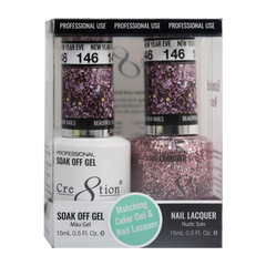 Cre8tion Matching Color Gel & Nail Lacquer - 146 New Year Eve