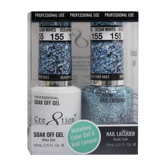 Cre8tion Matching Color Gel & Nail Lacquer - 155 Ocean Waves