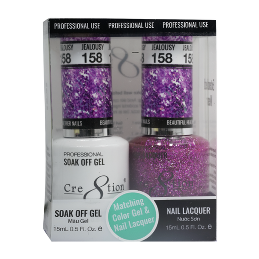 Cre8tion Matching Color Gel & Nail Lacquer - 158 Jealousy