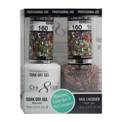 Cre8tion Matching Color Gel & Nail Lacquer - 160 Raindbow Madness