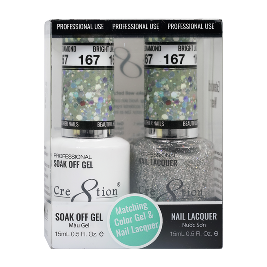 Cre8tion Matching Color Gel & Nail Lacquer - 167 Bright Diamond