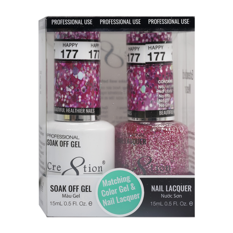 Cre8tion Matching Color Gel & Nail Lacquer - 177 Happy