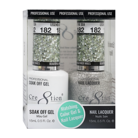 Cre8tion Matching Color Gel & Nail Lacquer - 182 Legend Of the Sea