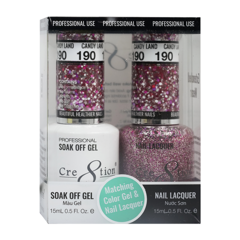 Cre8tion Matching Color Gel & Nail Lacquer - 190 Candy Land