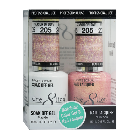 Cre8tion Matching Color Gel & Nail Lacquer - 205 Season of Love