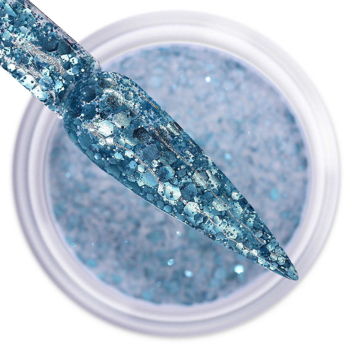 IGEL DIP & DAP POWDER - DIAMOND GLITTER - DG29 TURQUOISE SEQUIN