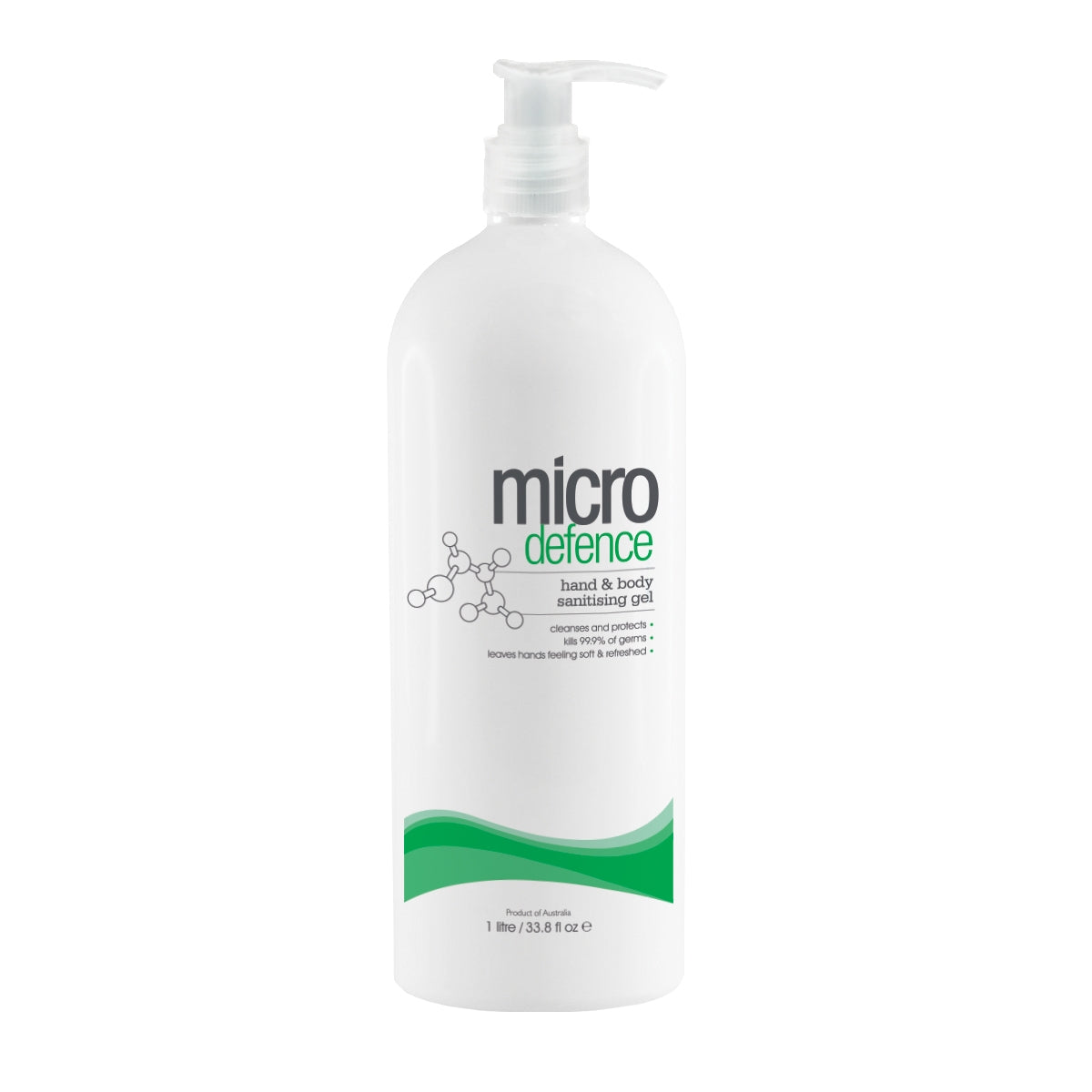 Caronlab Micro Defence Hand and Body Sanitising Gel 1 Ltr