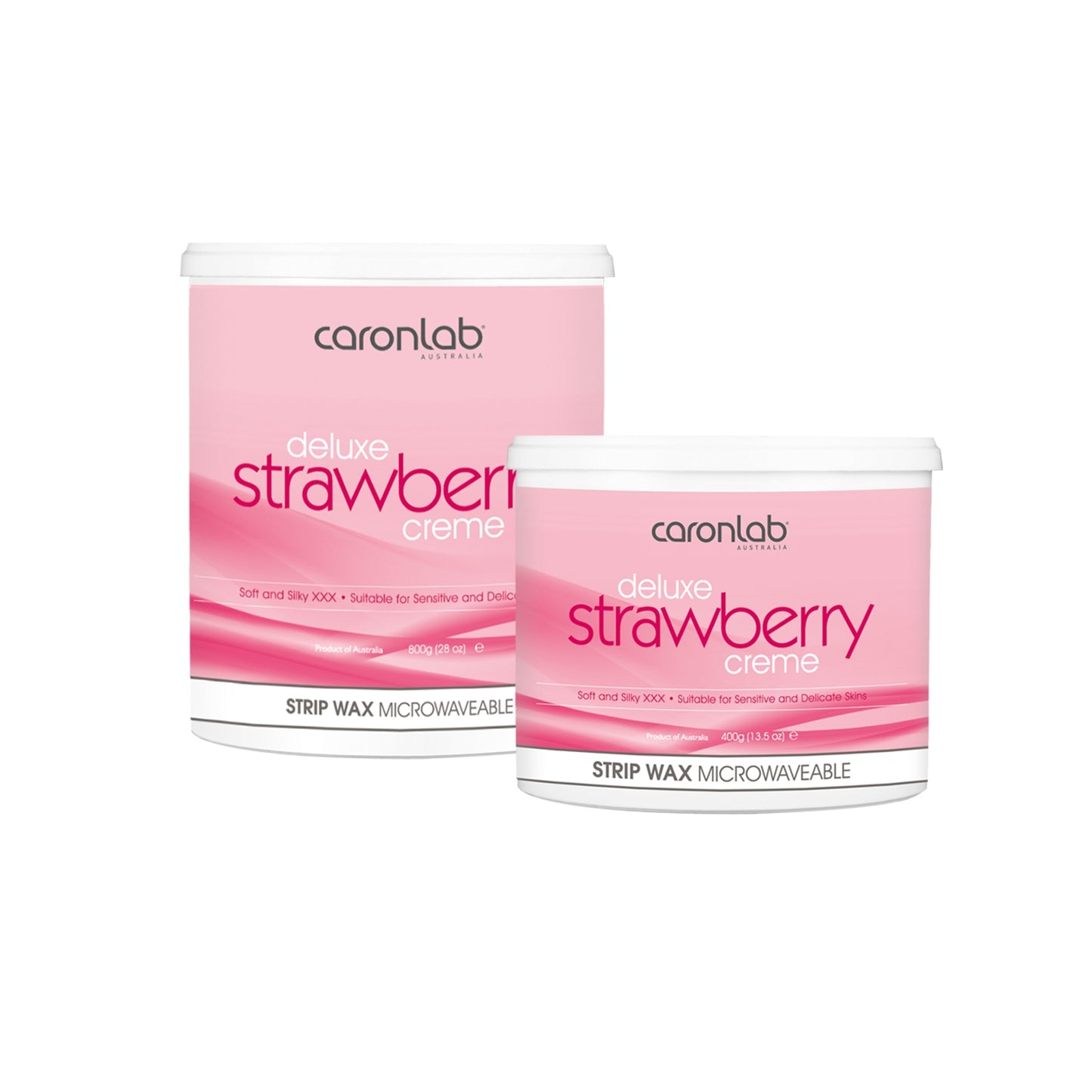 Caronlab Deluxe Strawberry Cream Strip Wax Microwaveable 800g