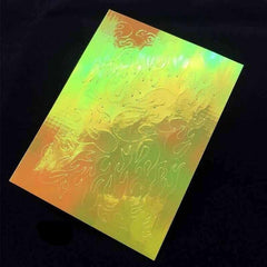 Nail Art Holographic Fire Flame Stickers [Set of 10]